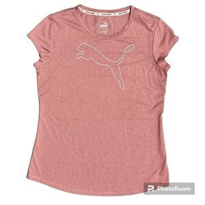 PUMA Like New Women’s Logo Crew Neck Short Sleeve‎ Tech Tee Top, Large